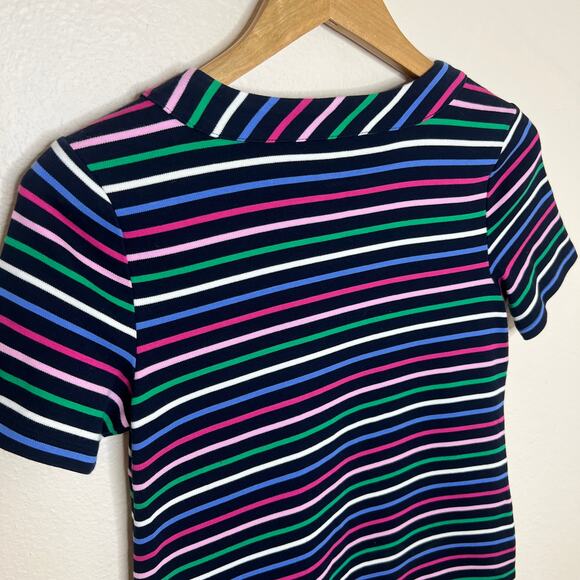 Talbots 100% Cotton Multi Stripe Dress Small - Picture 6 of 11
